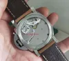 Orologi da uomo di qualità eccellente in stile classico Cal 3000 Movimento automatico Quadrante nero luminoso da 47 mm Acciaio 316 L Fondello trasparente in pelle314L