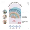 Juguete de silicona de grado alimenticio para bebés Montessori Rainbow Bloques de construcción DIY Juego de equilibrio de apilamiento creativo Eonal para niños Regalo 220418