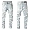 22SS Męskie dżinsy mody elastyczne dżinsy motocyklowy szczupły fit myjka motocyklowa ulica Hip Hop dżinsowe spodnie