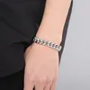 Enkel mode rostfritt stål trottoarklänkskedja armband armband för kvinnor mens 12mm 8,66 tum silver guld svart färg