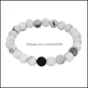 Fili di perline Bracciali Gioielli 2 Pz / set Pietra naturale Nero Bianco Perline Colori misti Braccialetti con perline Polsino Drop Delivery 2021 Un28V