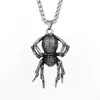 Подвесные ожерелья Goth Punk Black Spider Collese для мужчин и женщин Тенденция рок -хип -хоп аксессуаров ювелирные украшения