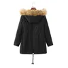 Eu Size Green Black With Fur Hat Thick Warm Casual Women Winter Jacket For 2022 Bomber Cargo Jacket Padded oversize 4XL Parka L220725