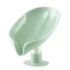 Leaf Shape Soap Holder Dish For Bathroom Soaps Dish Suction Cup Container Drainage Box Storage Tray Kitchen Accessories
