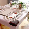 Tapis de tapis de 4 places floraux placards blanc vintage dentelle brodée dentelle de table de table de table
