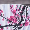 Home Decoratie Vintage bamboe vouwfans Feng Shui Ink Painting Plum Cherry Blossom Dance Hand Fan Asian Wedding Favor cadeau