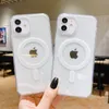 Magsoge transparant heldere acryl magnetische schokbestendige telefoonhoesjes voor iPhone 14 13 12 11 Pro Max Mini XR XS X 8 7 Plus compatibele magsafe lader