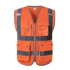 Beschermende kleding Veiligheidsvest Reflecterend hoge zichtbaarheid Zakken Zipperconstructiebeveiliging Werkvesten