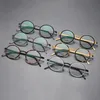 Mens designer Glasögon 0 Diopter Eyewear Myopia Recept Rund Metall Rensa linsglas Frame Titan Cirkelglasögon