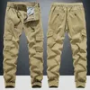 Solid Cargo Pants Men Spring Autumn Military Tactical Male MultiPocket Long Workout Hiking Camping New J220629
