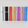 5 ml parfymflaska Aluminium Anodiserad kompakt parfymatomizer Fragrance Glass Scent-flaskor Travel Refillable Makeup Spray Bottles 10000pcs DAP478