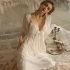 Damska odzież snu Kobiety seksowne piżamę zestawy wiktoriańskiej sukienki nocnej szaty