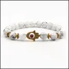 Bedelarmbanden witte turquoise stenen kralen natuurlijke heren hjewelry drop levering sieraden dh7pj