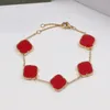 12 estilos mezclan las mujeres de calidad superior brazaletes de diseño de acero de titanio clásico cinco flores de cuatro hojas pulsera de lujo pulseras de pareja La188D