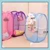 New Mesh Fabric Foldable Pop Up Dirty Clothes Washing Laundry Basket Bag Bin Hamper Storage For Home Housekee Use 100Pcs/Lot Sn534 Drop Deli