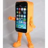 Performance Orange Cell Phone Mascot Costume Halloween Christmas Fancy Party Dress Cartoon Character Outfit Suit Carnival Unisex Adults Outfit