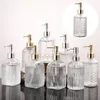 Dispenser di sapone liquido a pressione manuale in vetro di stoccaggio da 400 ml Bottiglie di stoccaggio di grande capacità antiscivolo per accessori per il bagno di casa CX220413