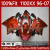 Injektionskropp för Honda CBR1100 CBR 1100XX 1100 XX CC 114NO.132 Dark Orange Blackbird CBR1100XX 1996 1997 1998 1999 2000 2001 2002 2003 2004 2005 2006 2007 FAIRING