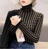 새로운 여성 스웨터 Turtleneck ggity 니트 풀오스 타이트 파일 고리 바닥 바닥 스웨터 탑