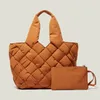 Fashion Canvas Woven Large Padded Tote Bag Designer Women Handbags Luxury Down Cotton Shoulder Bags Casual Big Shopper Bag