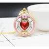 Golden Magic SAKURA Pendant Pocket Watch for Girls Classic Anime Necklace Clock Gifts for Students Woman Gift Watch T200502