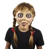 Halloween Annabelle Cosplay Annabel Doll Film spaventoso Adulto Testa completa Parrucche in lattice Code Maschera per feste 2206221070900