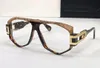 Vintage lederen bril brillen 163 frame heldere lens heren Sonnenbrille Wrap Occhiali da zool met doos