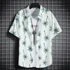 Hawajskie koszule plażowe Męskie Shortsleeved Casualne koszule nadmorskie wakacje Szybkie ubrania luźne kwiatowe topy 220527