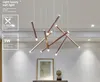 Современные минималистские светодиодные рестораны люстры лампы личности батон