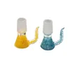 Cornes de taureau bols en verre fumant corne de mélange coulissante avec filtre de couleurs bol épais 14mm 18mm joints mâles femelles pour bongs narguilé conduite d'eau