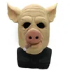 1PC Saw Pig Head Masques effrayants Nouveauté Masque d'Halloween avec cheveux Masque d'Halloween Costume de cosplay effrayant Fournitures de vacances en latex 220812