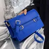مصمم-أزرق نسائي 2022 جديد نمط المرأة في Msenger الأزياء ساحة حقيبة الكتف خمر