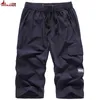 plus size 7XL 8XL Mens Knee lenght Cargo Shorts Casual Elastic Waist fitness Bermudas Male Breathable Beach Surfings Shorts men D220611