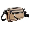 Duffel Bags Camera Bag Crossbody Cintura Peito Sacos Mulheres Bolsa Homens Bolsa Moda Canvas Patchwork Tartan Zipper Alta Qualidade Couro Real 8MB4