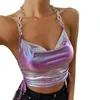 Najlepsza moda dla kobiet seksowna kantar Seksowna kobiety Tank Specjalny lato kobiet odzież metalowa łańcuch Lady Camis Crop Top Women 220519