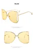 Sunglasses Women 2022 Pearl Gradient Oversized Brand Designer Half Frame Female Sun Glasses Metal Clear Shade UV400Sunglasses