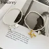 Foxanry 925 Braccialetti di francobolli Stringa di perle Accessori Fashion Creative Cute Dog Canndant Party Jewelry Coppie regali 220726