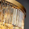 Modern Gold Chandelier Lamp for Living Room Round LED Indoor Hang Lamp Luxury Crystal Bedroom Home Decoration Light Fixture