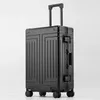 Koffers 100% aluminium reiskoffer Metaal Mala De Viagem Bavul Spinner Handbagage Valise Trolley Maleta Cabina Business 2448