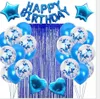 16 tum svart guld Happy Birthday Balloon Letter Set Party Decoration Black Balloons Sequin Rain Curtain Wed Supplies Set