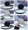 Womens Cross Body bags wallet black white caviar plain weave small Circular V-shaped stitching full plump light matte slightly distressed texture hardware Y02