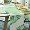 Nordic Monstera Table Runner Dining Mat Plant Leaf Non slip Pads Placemat Home Decor el Wedding 5 sizes camino de mesa 220615