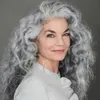 Fashion wave curly grey ponytail hairpiece Human white grey afro puff gray remy hairs ponytails extension kinky horsetail hairpieces