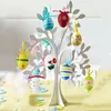 6pcs Easter Hanging Eggs Colorful Plastic Ornaments Decoration For Home Kids Gift Party Favors 220815