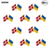 Danemark et Ukraine amitié broches épinglette drapeau insigne broche broches Badges 10 pièces un Lot XY0994-10