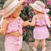 Kleidung Sets Baby Mädchen Kleidung Sommer Stirped Crop Top Weste Kurzen Rock Stirnband 3 stücke Outfits KleidungKleidung