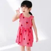 Mädchen Kleider 1-6Y Sommer Mädchen Kleid Baumwolle Gedruckt Erdbeere Bequeme Kinder Kleidung Ärmellose Prinzessin Kinder Rock Kleinkinder GeschenkeGi