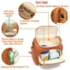 7-i-1 baby blöja väska solid pu läder mamma moderskapsväska stor kapacitet resor backpack barnväskor med byte