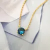 Pendant Necklaces Luxury 18K Gold Plated Blue Green CZ Zirconia Charm Layered Necklace For Women Party Decoration Lovely Elegant Gorgeous Je