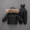 2019 New Winter Down Jacket Relling Relling Baby Baby Girl Girl Kids Clothing For Boy Parka Engrosar el abrigo Nieves Nieves Traje de esquí T19248L